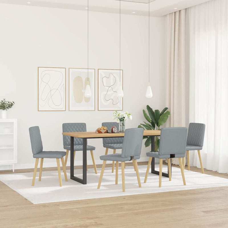 vidaXL 6 db világosszürke szövet étkezőszék