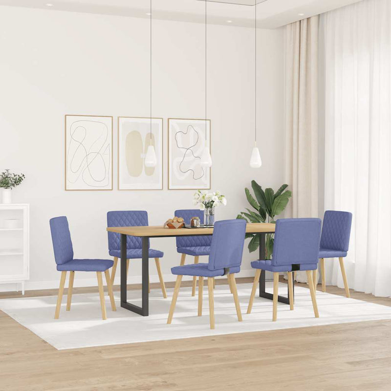 vidaXL étkezőszékek 6 db Jeans kék szövet