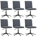 vidaXL 6 db sötétszürke bársony étkezőszék