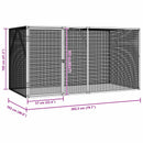vidaXL Madár kalitka Antracit 208 x 102 x 108 cm Horganyzott acél