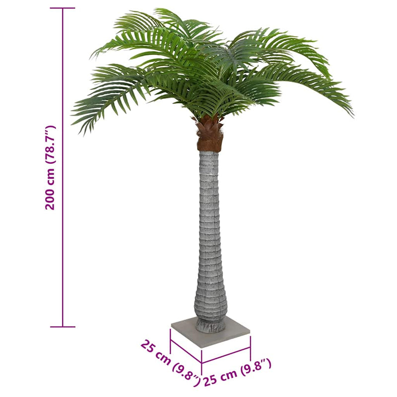 vidaXL zöld mű pálmafa 15 levéllel 200 cm