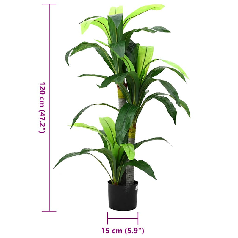 vidaXL zöld mesterséges dracaena fa 36 levéllel 120 cm