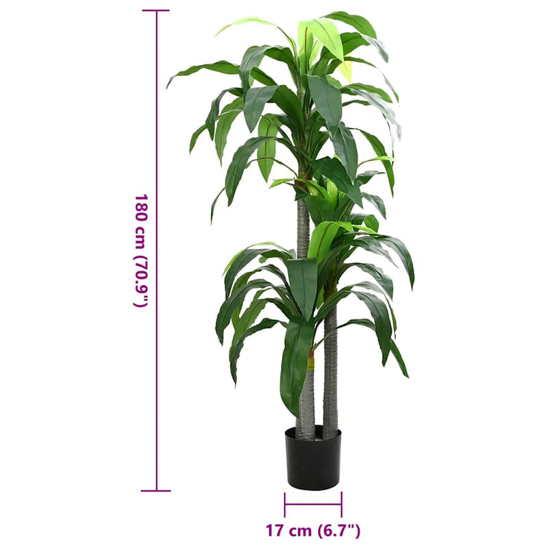 vidaXL zöld mesterséges dracaena fa 36 levéllel 180 cm