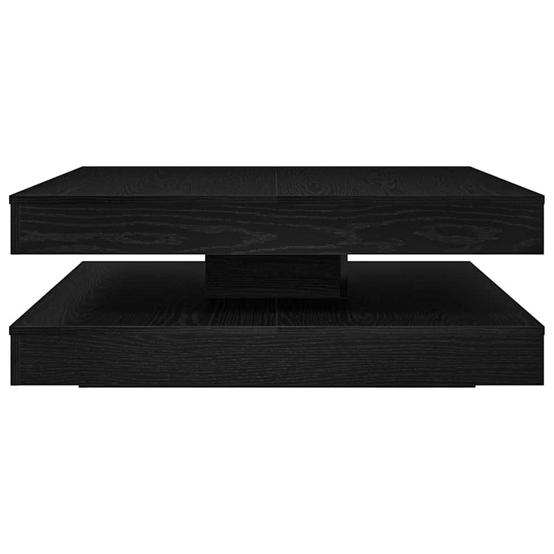 vidaXL fekete dohányzóasztal 360 fokban forgatható 90x90x34,5 cm