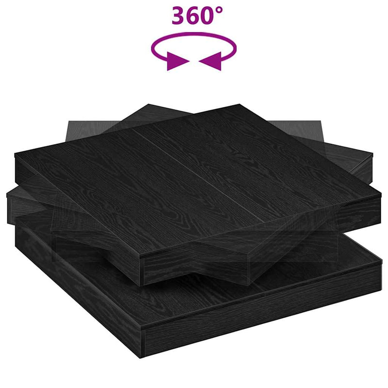 vidaXL fekete dohányzóasztal 360 fokban forgatható 90x90x34,5 cm