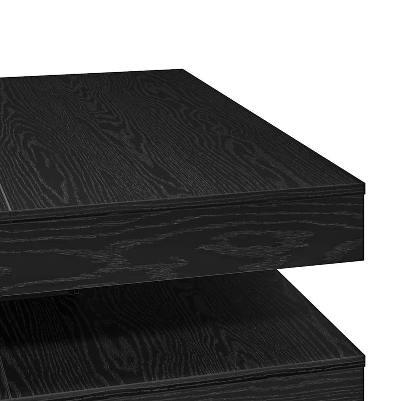 vidaXL fekete dohányzóasztal 360 fokban forgatható 90x90x34,5 cm
