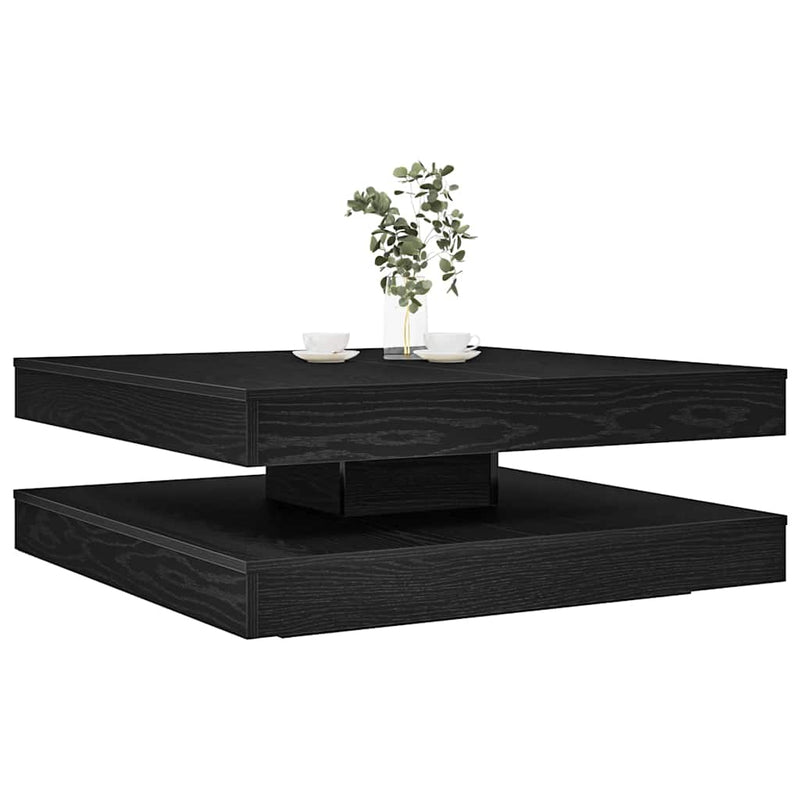 vidaXL fekete dohányzóasztal 360 fokban forgatható 90x90x34,5 cm