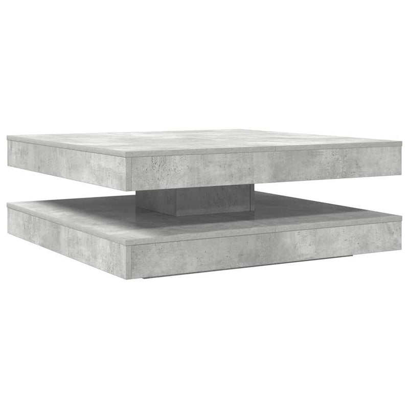 vidaXL betonszürke dohányzóasztal 360 fokban forgatható 90x90x34,5 cm