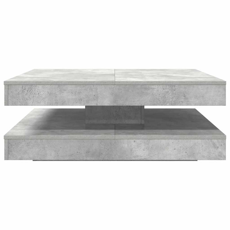 vidaXL betonszürke dohányzóasztal 360 fokban forgatható 90x90x34,5 cm