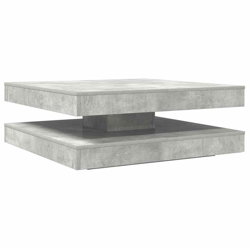 vidaXL betonszürke dohányzóasztal 360 fokban forgatható 90x90x34,5 cm