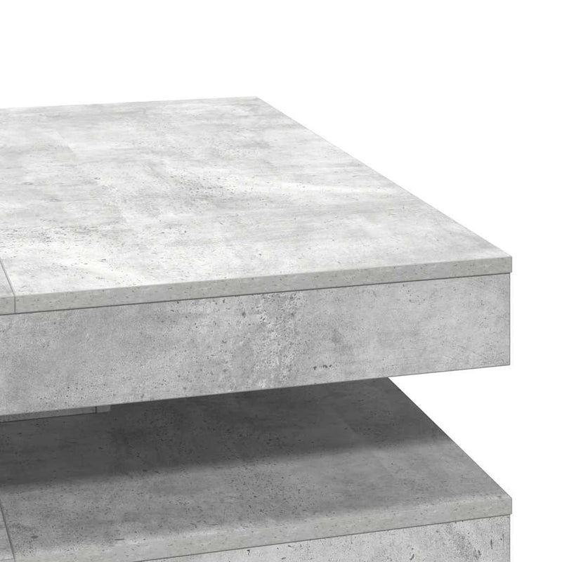 vidaXL betonszürke dohányzóasztal 360 fokban forgatható 90x90x34,5 cm