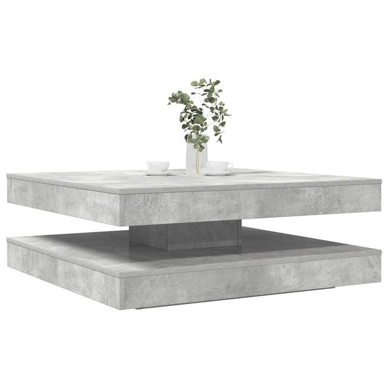 vidaXL betonszürke dohányzóasztal 360 fokban forgatható 90x90x34,5 cm