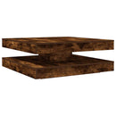 vidaXL füstös tölgy dohányzóasztal 360 fokban forgatható 90x90x34,5 cm