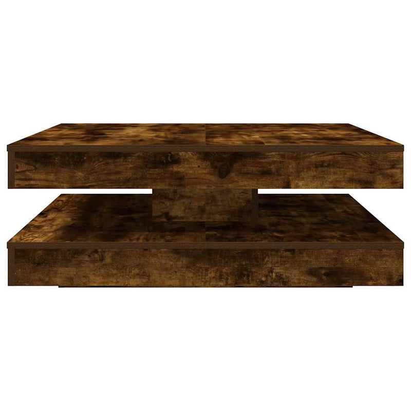 vidaXL füstös tölgy dohányzóasztal 360 fokban forgatható 90x90x34,5 cm