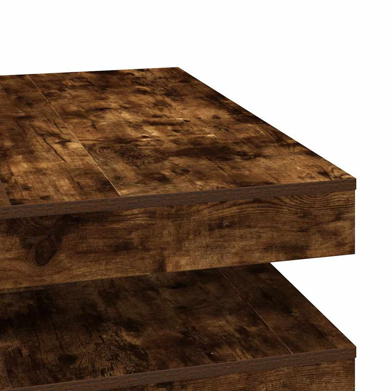 vidaXL füstös tölgy dohányzóasztal 360 fokban forgatható 90x90x34,5 cm