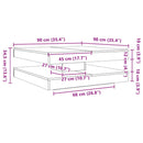 vidaXL füstös tölgy dohányzóasztal 360 fokban forgatható 90x90x34,5 cm