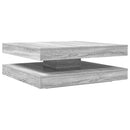 vidaXL szürke sonoma dohányzóasztal 360 fokban forgatható 90x90x34,5cm