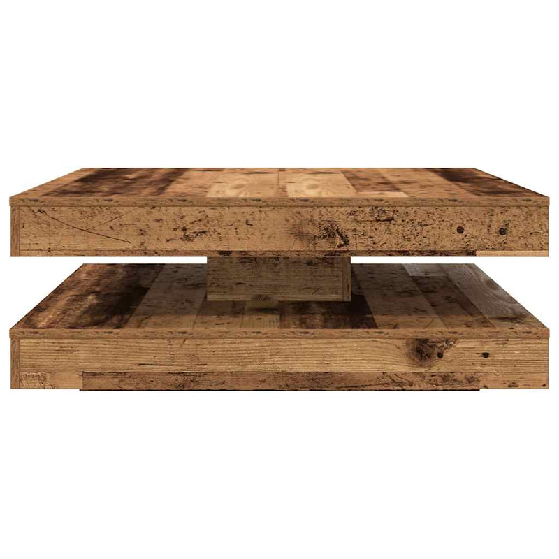 vidaXL antik fa dohányzóasztal 360 fokban forgatható 90x90x34,5 cm