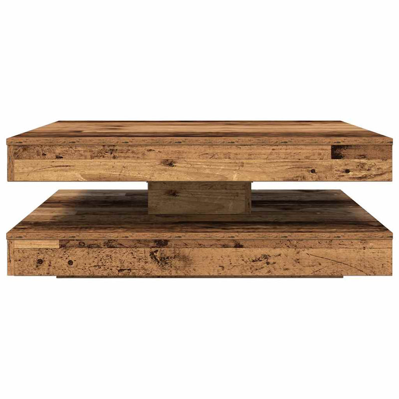 vidaXL antik fa dohányzóasztal 360 fokban forgatható 90x90x34,5 cm
