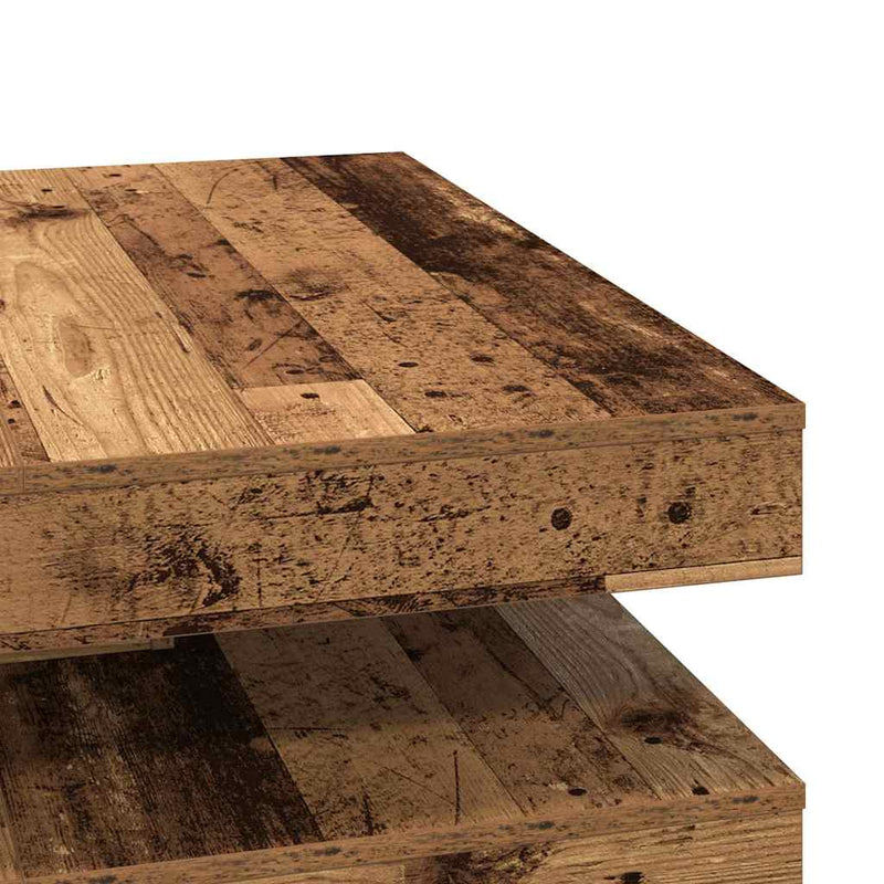 vidaXL antik fa dohányzóasztal 360 fokban forgatható 90x90x34,5 cm