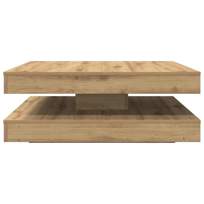 vidaXL kézművestölgy dohányzóasztal 360 fokban forgatható 90x90x34,5cm