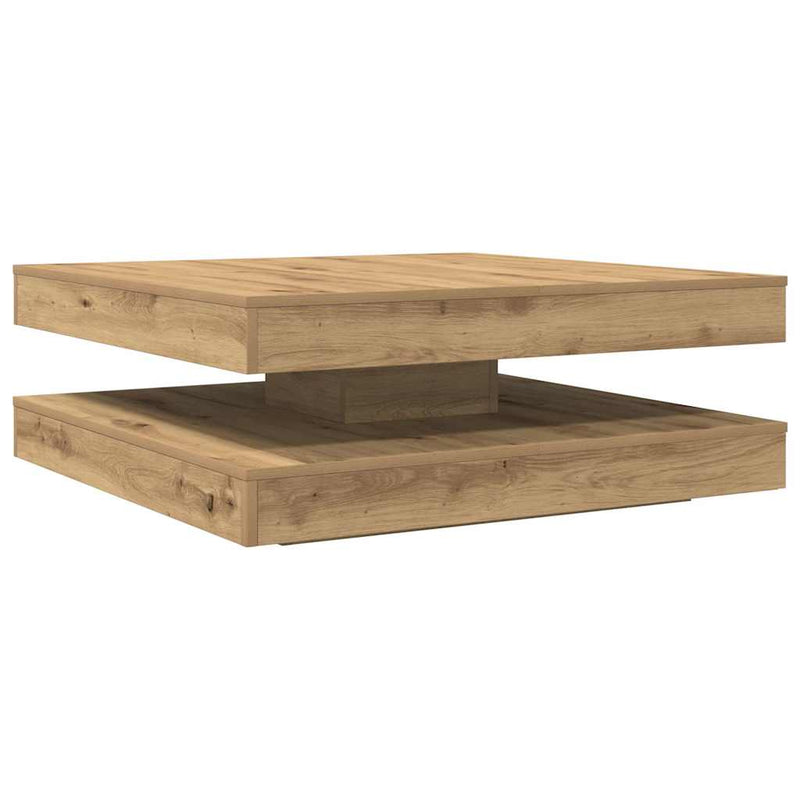 vidaXL kézművestölgy dohányzóasztal 360 fokban forgatható 90x90x34,5cm
