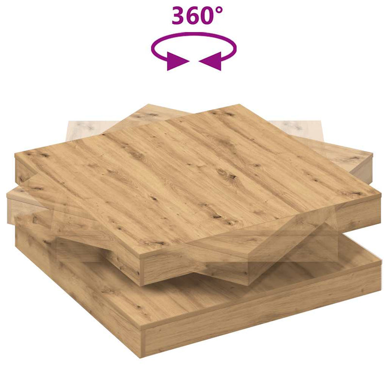 vidaXL kézművestölgy dohányzóasztal 360 fokban forgatható 90x90x34,5cm