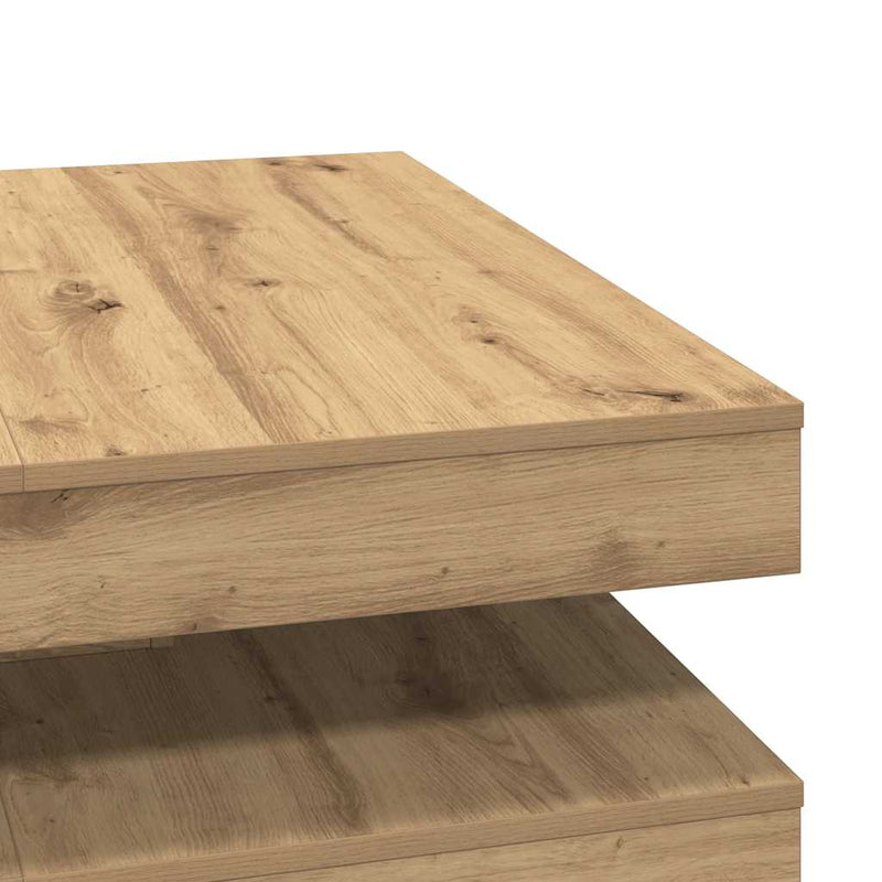 vidaXL kézművestölgy dohányzóasztal 360 fokban forgatható 90x90x34,5cm