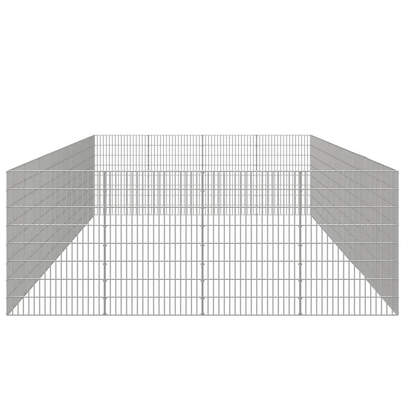 vidaXL 24 paneles horganyzott vas szabadon álló állatketrec 54 x 80 cm