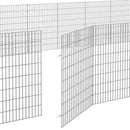 vidaXL 24 paneles horganyzott vas szabadon álló állatketrec 54 x 80 cm