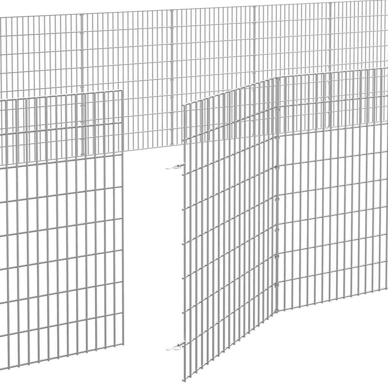 vidaXL 24 paneles horganyzott vas szabadon álló állatketrec 54 x 80 cm