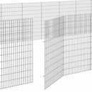 vidaXL 24 paneles horganyzott vas szabadon álló állatketrec 54x100 cm