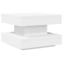 vidaXL fehér dohányzóasztal 360 fokban forgatható 50x50x34,5 cm