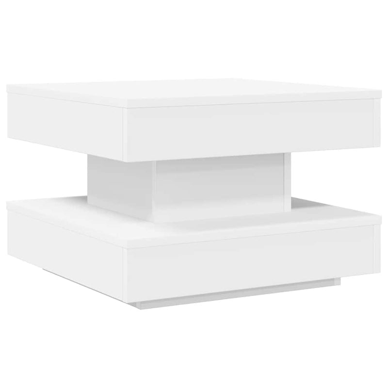 vidaXL fehér dohányzóasztal 360 fokban forgatható 50x50x34,5 cm