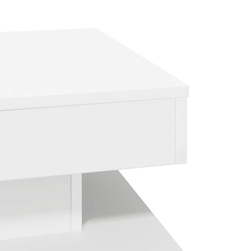 vidaXL fehér dohányzóasztal 360 fokban forgatható 50x50x34,5 cm