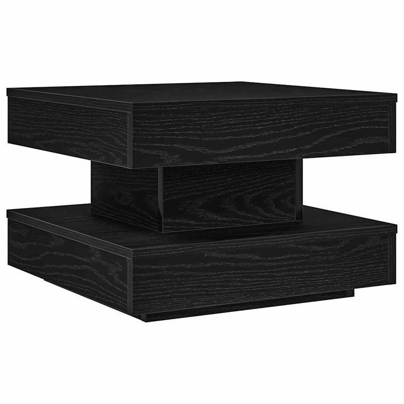 vidaXL fekete dohányzóasztal 360 fokban forgatható 50x50x34,5 cm