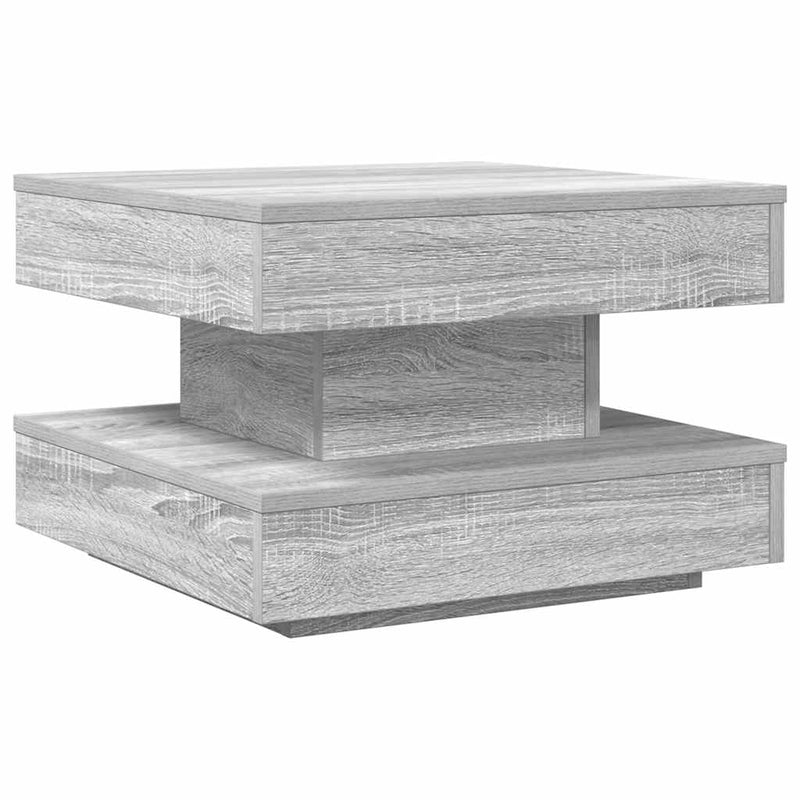 vidaXL szürke sonoma dohányzóasztal 360 fokban forgatható 50x50x34,5cm