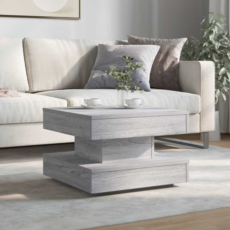 vidaXL szürke sonoma dohányzóasztal 360 fokban forgatható 50x50x34,5cm