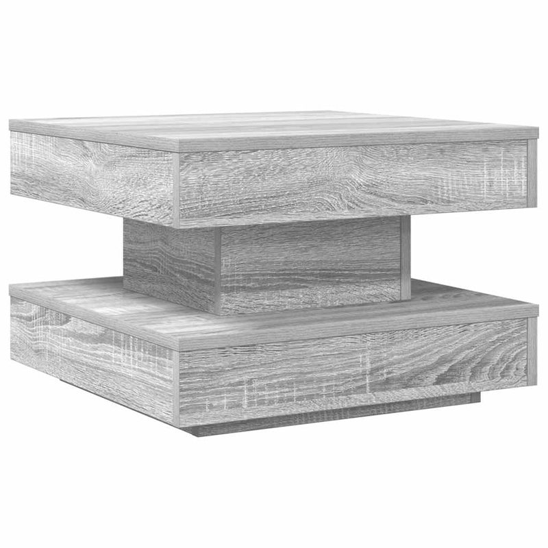 vidaXL szürke sonoma dohányzóasztal 360 fokban forgatható 50x50x34,5cm