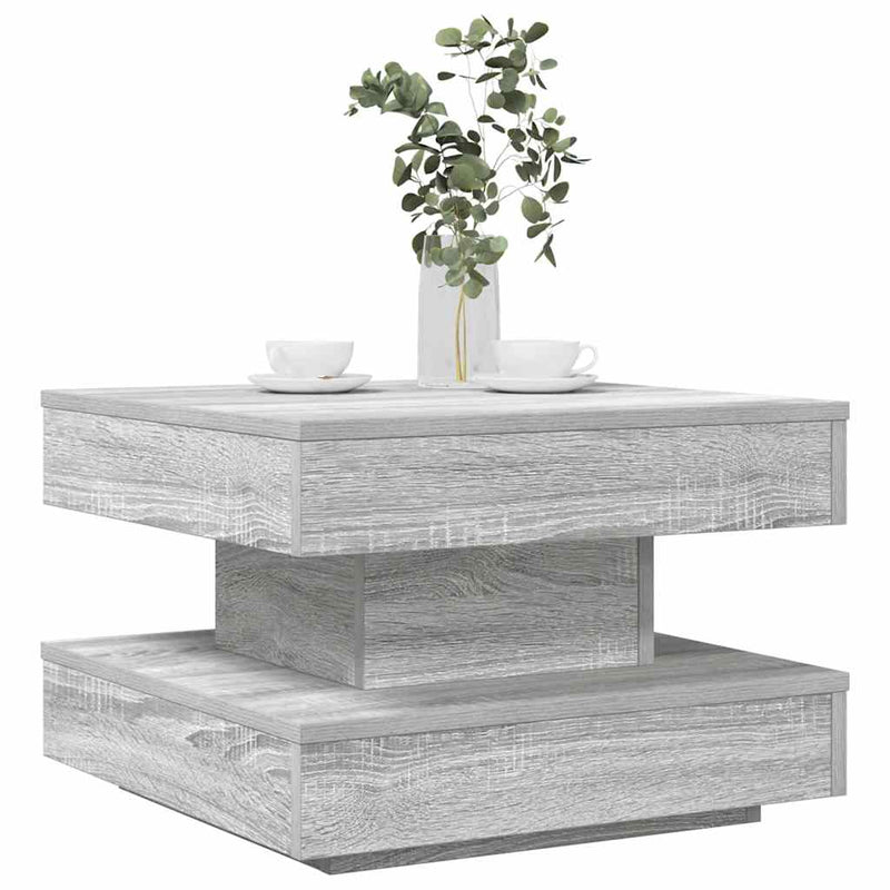 vidaXL szürke sonoma dohányzóasztal 360 fokban forgatható 50x50x34,5cm
