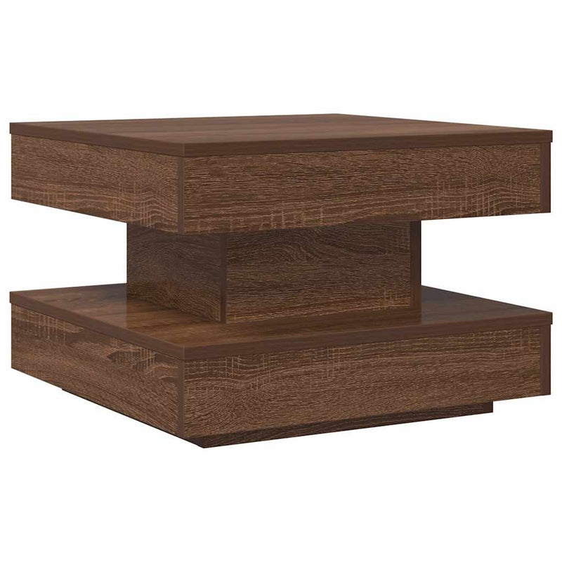 vidaXL barna tölgy dohányzóasztal 360 fokban forgatható 50x50x34,5 cm