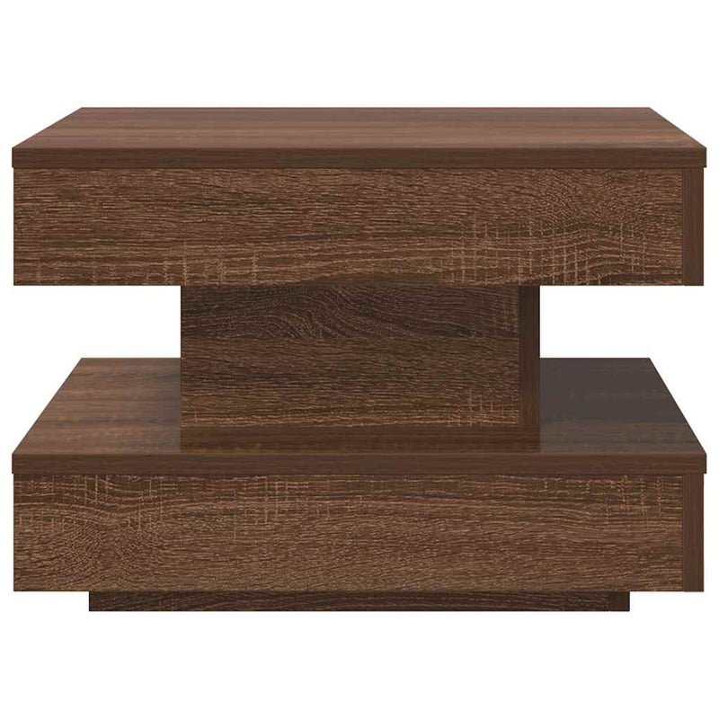 vidaXL barna tölgy dohányzóasztal 360 fokban forgatható 50x50x34,5 cm