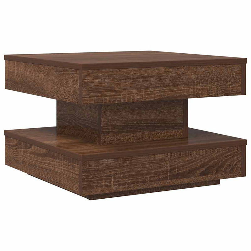 vidaXL barna tölgy dohányzóasztal 360 fokban forgatható 50x50x34,5 cm