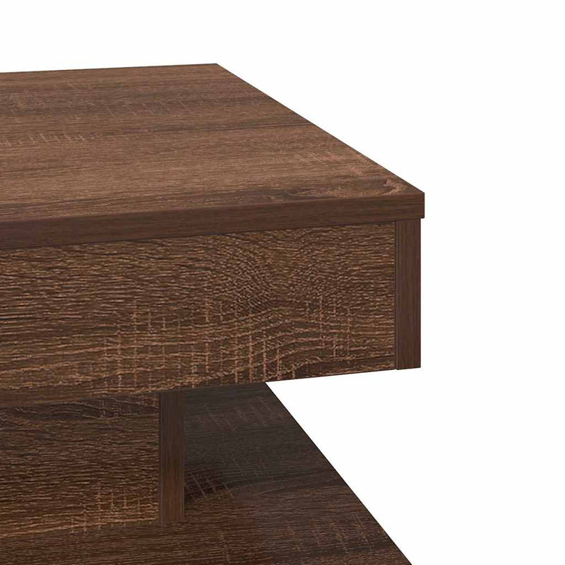 vidaXL barna tölgy dohányzóasztal 360 fokban forgatható 50x50x34,5 cm