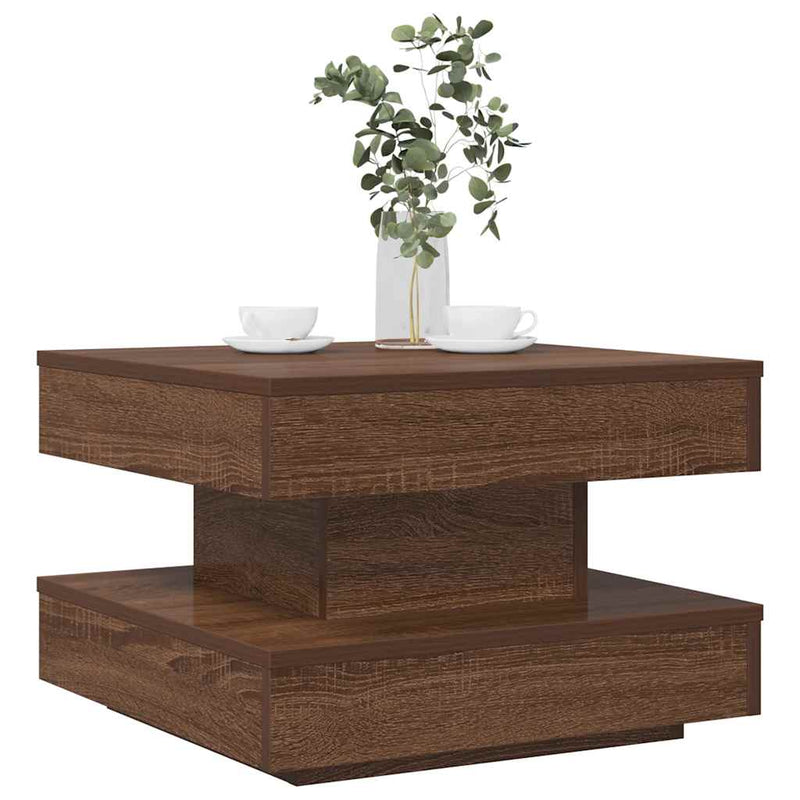 vidaXL barna tölgy dohányzóasztal 360 fokban forgatható 50x50x34,5 cm