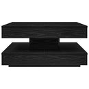 vidaXL fekete dohányzóasztal 360 fokban forgatható 70x70x34,5 cm