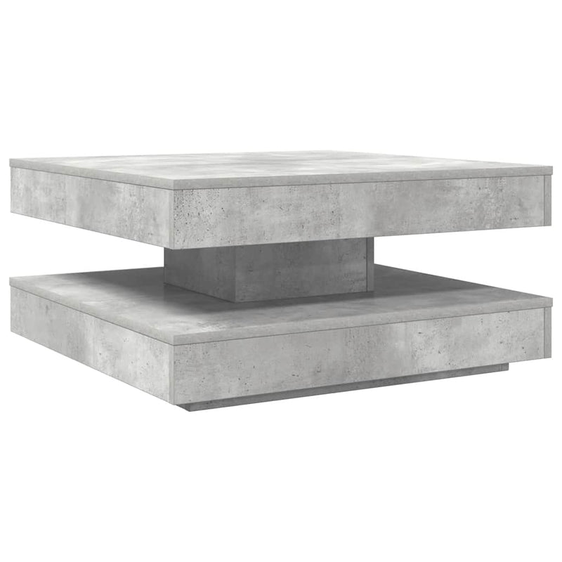 vidaXL betonszürke dohányzóasztal 360 fokban forgatható 70x70x34,5 cm