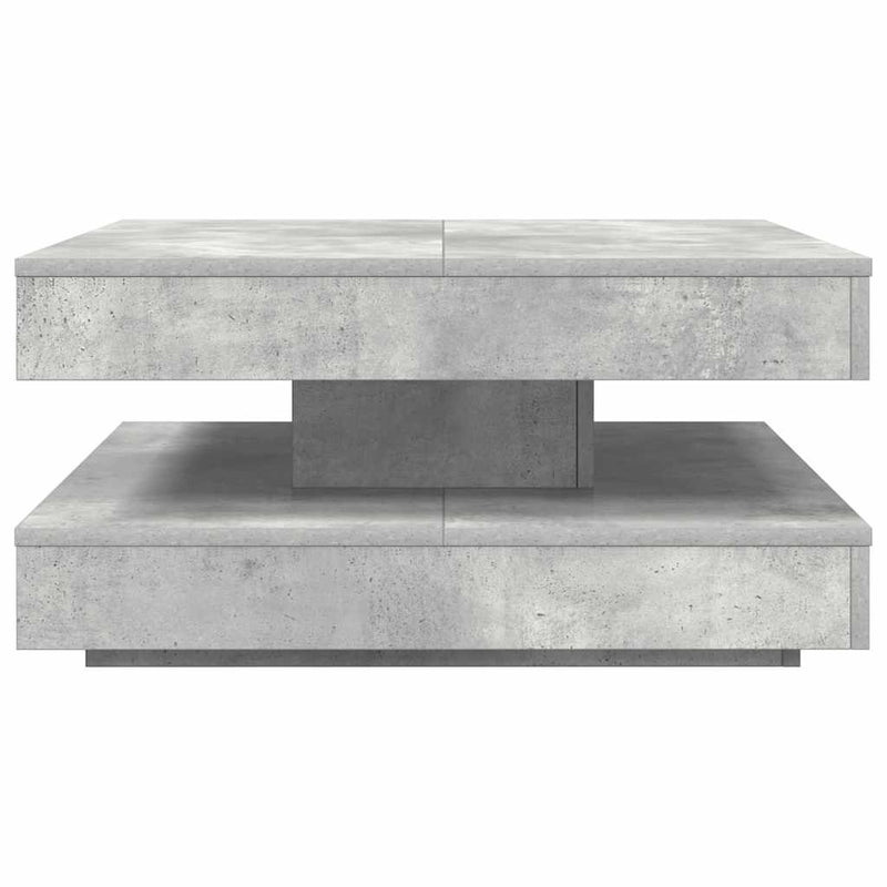 vidaXL betonszürke dohányzóasztal 360 fokban forgatható 70x70x34,5 cm