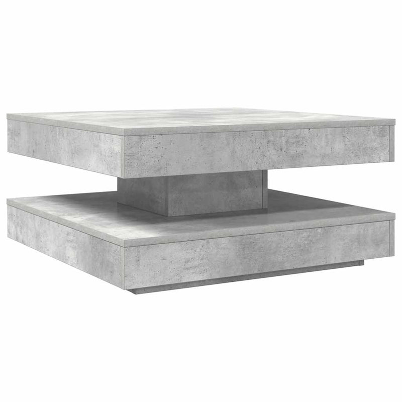 vidaXL betonszürke dohányzóasztal 360 fokban forgatható 70x70x34,5 cm