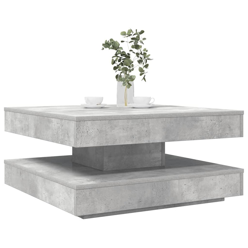 vidaXL betonszürke dohányzóasztal 360 fokban forgatható 70x70x34,5 cm